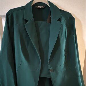 Allegra K Women's 2 Piece Suit Skirt Set Business Casual Long Sleeve Blazer